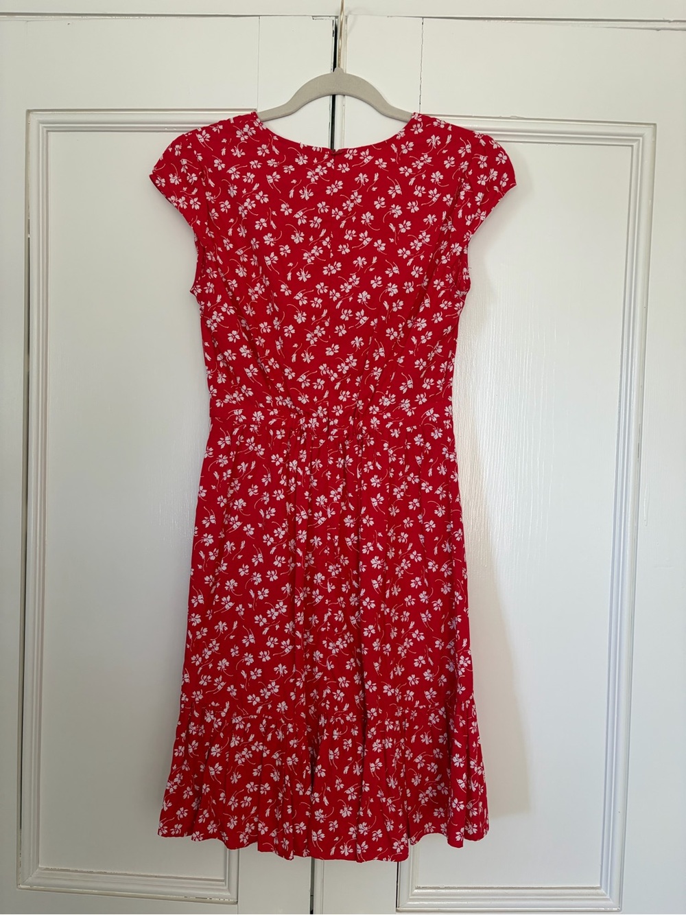 J. Crew Red Floral Wrap-Style Mini Dress - Picture 3 of 6